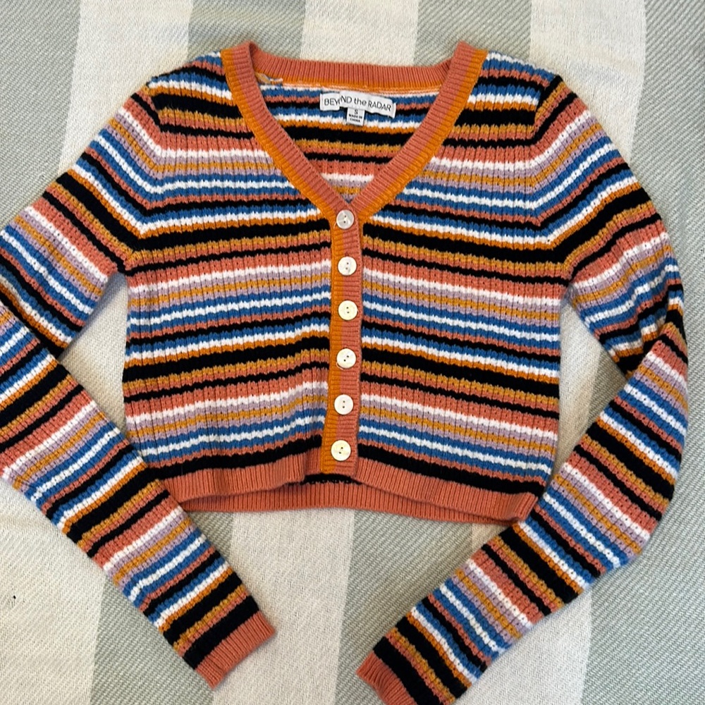 Striped sweater crop top